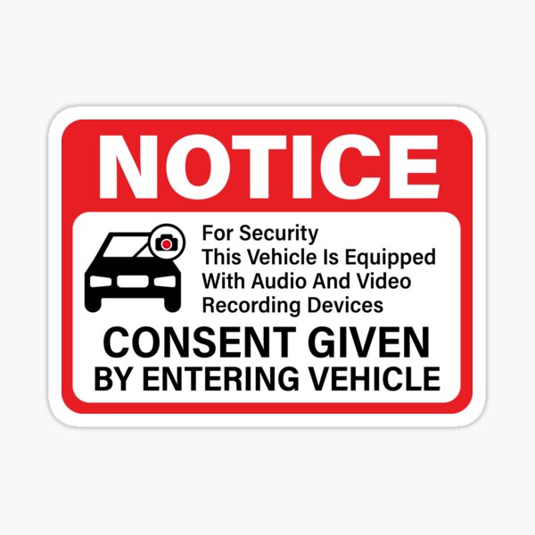 Item preview, Notice Vehicle is Equipped With Audio And Video Recording Devices designed and sold by StickDeco.