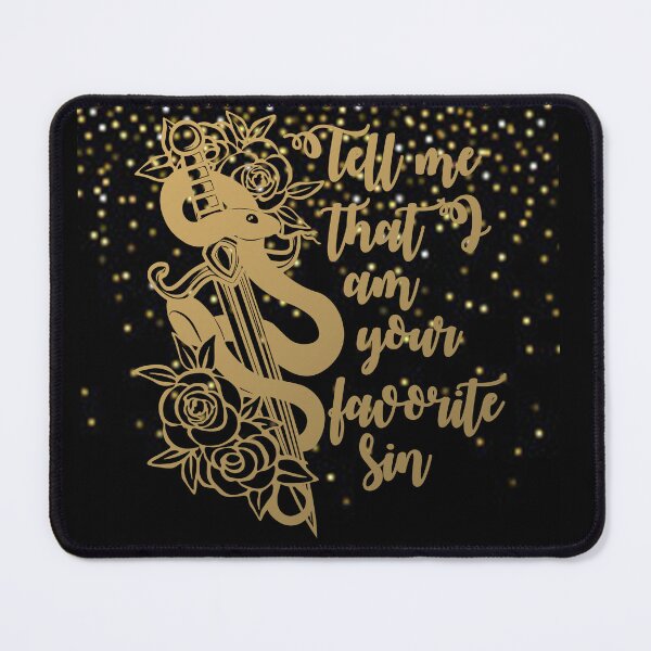 Item preview, Gold Glitter Tell Me That I Am Your Favorite Sin designed and sold by Celticrose721.