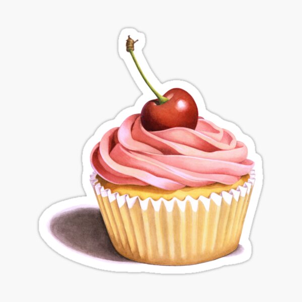 Pink Cupcake Sticker