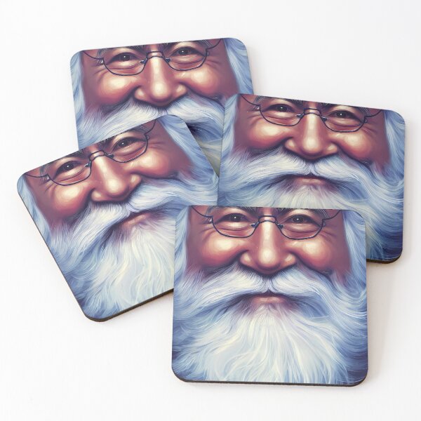 Artikelvorschau, Weihnachtsmann Kris Kringle Weihnachtsmann glücklich und fröhlich lächelnd mit Brille und langem weißen Bart Vintage entworfen und verkauft von CGSGraphics.