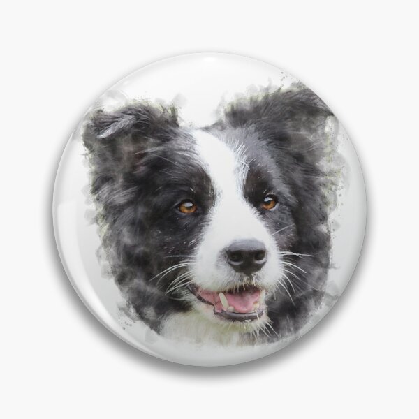 Item preview, Black and White Border Collie Watercolour Artwork designed and sold by Typeglyphs.