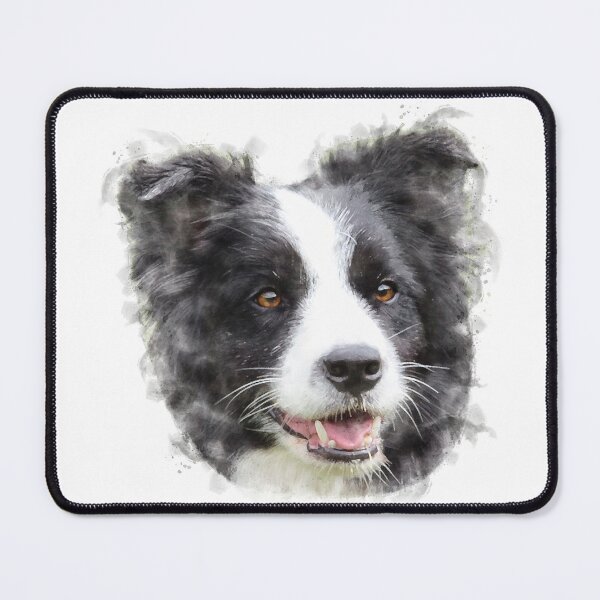 Item preview, Black and White Border Collie Watercolour Artwork designed and sold by Typeglyphs.