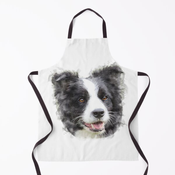 Item preview, Black and White Border Collie Watercolour Artwork designed and sold by Typeglyphs.