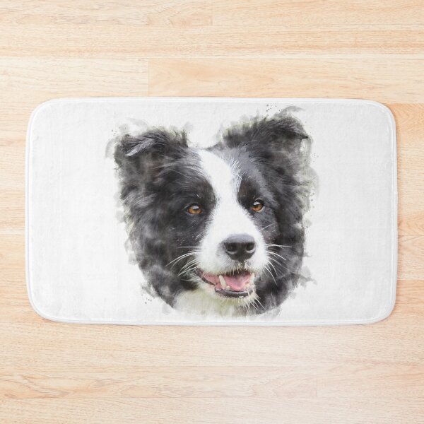 Item preview, Black and White Border Collie Watercolour Artwork designed and sold by Typeglyphs.