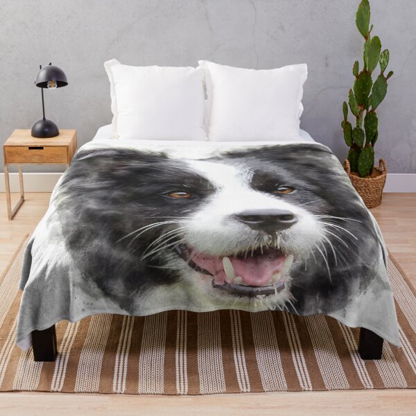 Item preview, Black and White Border Collie Watercolour Artwork designed and sold by Typeglyphs.