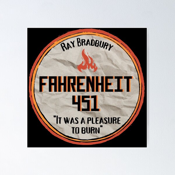 Ray Bradbury's Fahrenheit 451 Literary Word Cloud, Dystopian Novel