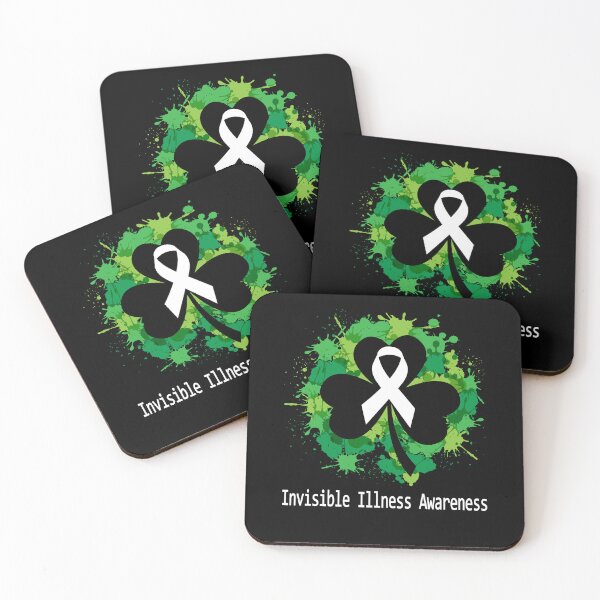 Item preview, Invisible Illness Awareness Clover Ribbon Happy Patricks Day Support Invisible Illness Warrior Gifts designed and sold by Tammyilaria.