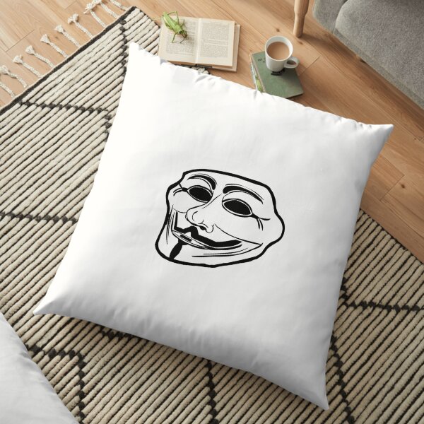Troll Face Pillows Cushions Redbubble - sprite cry troll mask roblox