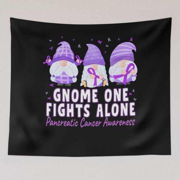 Item preview, Pancreatic Cancer Awareness Gnome One Fights Alone Purple Ribbon designed and sold by oswaldcoccoh.