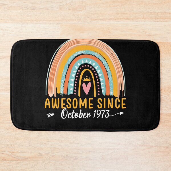 Item preview, Personalized Awesome Since October 1973 49 Year old Birthday Cute Rainbow designed and sold by oswaldcoccoh.