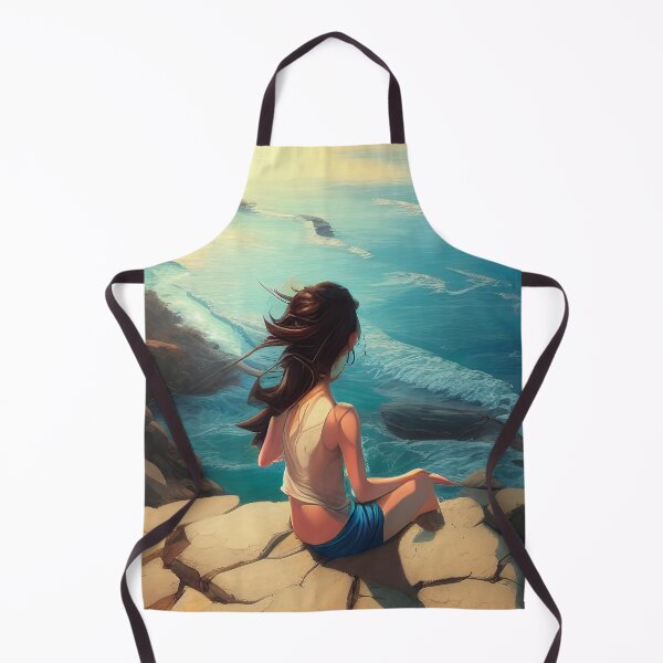 Item preview, A girl on a cliff overlooking the beach designed and sold by Dicoart.