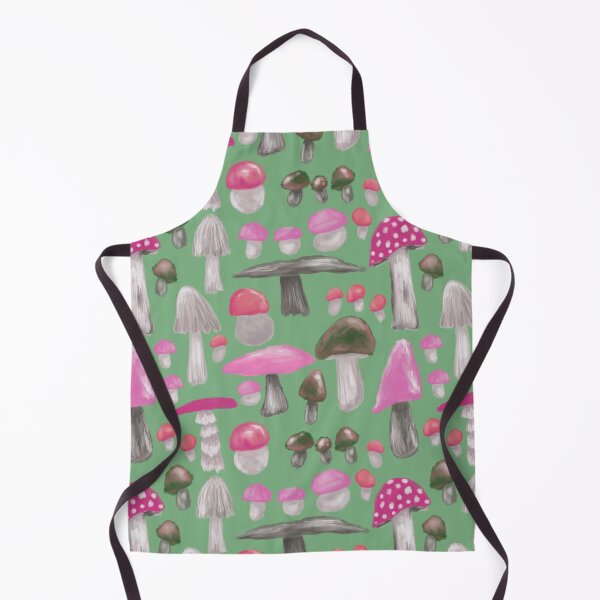 Item preview, Shroom lovin life in pinks on green background designed and sold by katerosestudios.