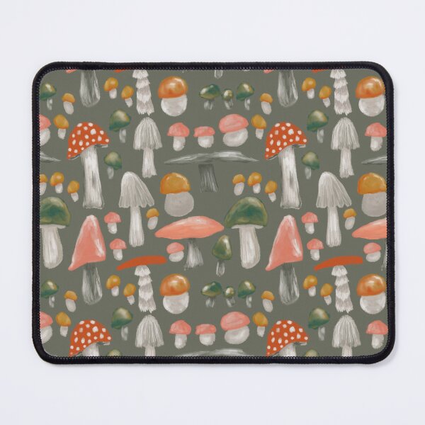Item preview, Shroom lovin life in reds on gray background  designed and sold by katerosestudios.
