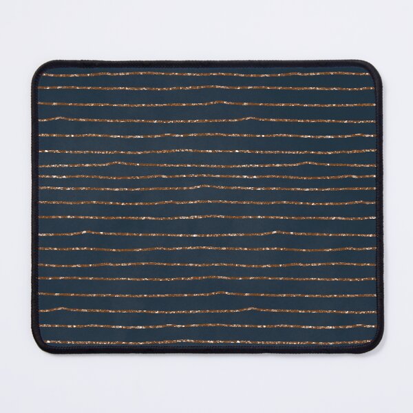 Item preview, Autumn Nights Thin Glittery Brown Scrawled Lines On Navy Background designed and sold by LDTreasures.