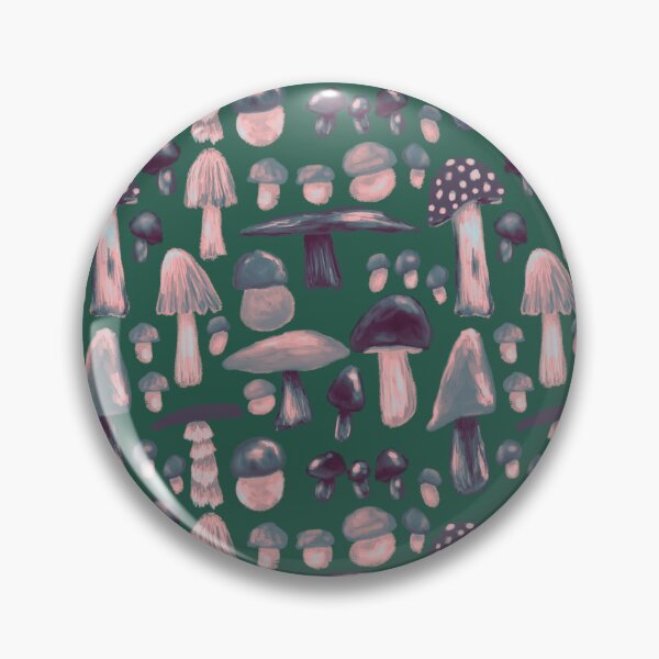 Item preview, Shroom lovin life in monochrome on green background  designed and sold by katerosestudios.