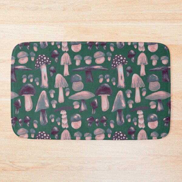 Item preview, Shroom lovin life in monochrome on green background  designed and sold by katerosestudios.
