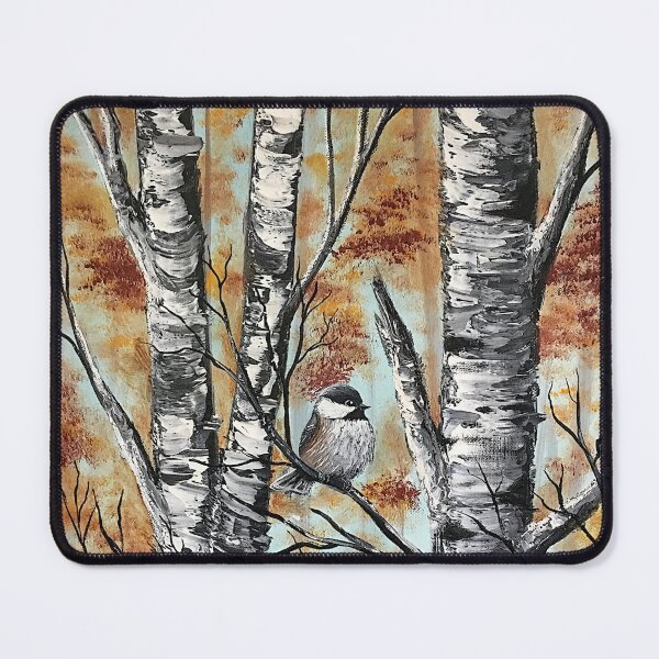Item preview, Autumn Birch & Chickadee designed and sold by SistersInArtN.