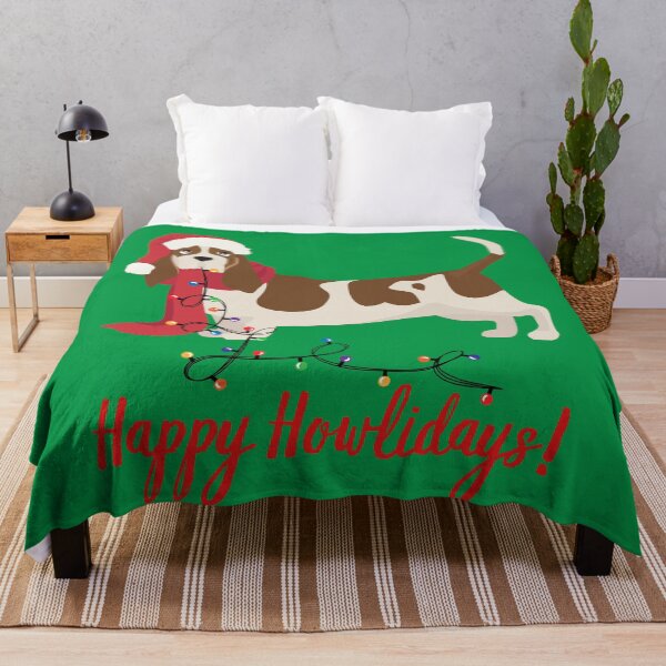 Item preview, Happy Howlidays Basset Hound Christmas designed and sold by NiftyTees.