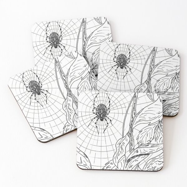 Item preview, Spiderweb | orb arachnid | crawly creepy | leaves designed and sold by LeoVaMi.