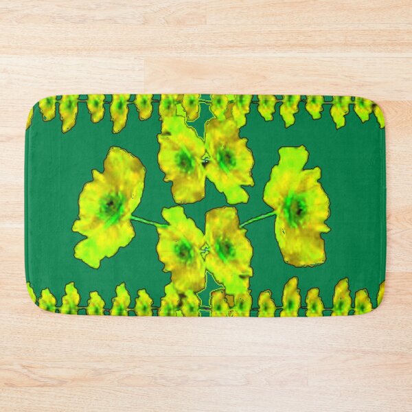 Item preview, DECORATIVE YELLOW-GREEN FLORAL DESIGN GREEN ART designed and sold by sharlesart.