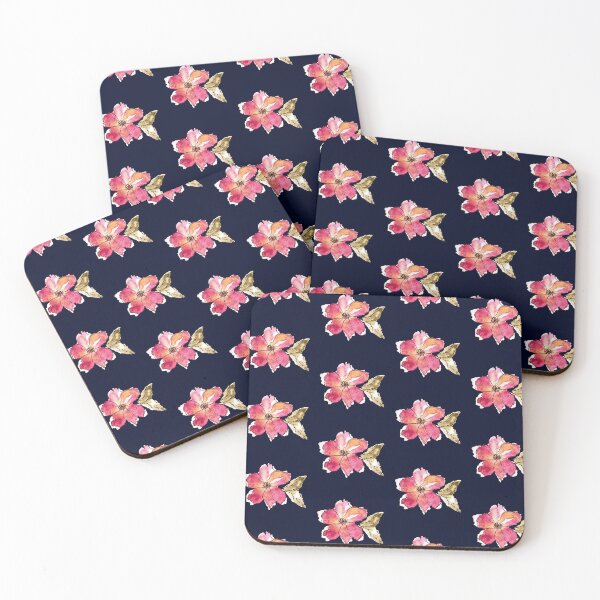 Item preview, Crepe Paper Flower Pattern on Navy designed and sold by WallaceColor.