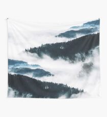 Foggy Forest Landscape Wall Tapestry