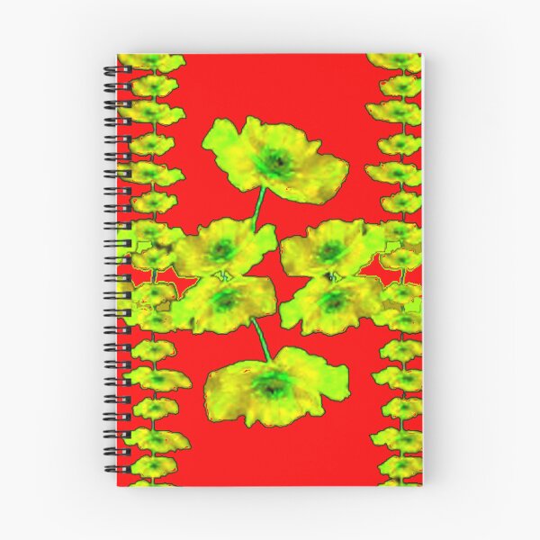 Item preview, RED COLOR DECORATIVE YELLOW FLORAL PATTERN ART designed and sold by sharlesart.