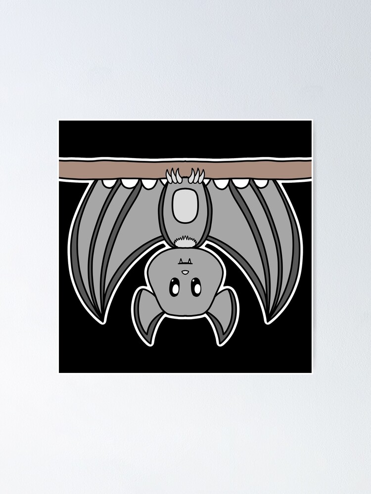 "Cute bat upside down " Poster for Sale by Redbubble