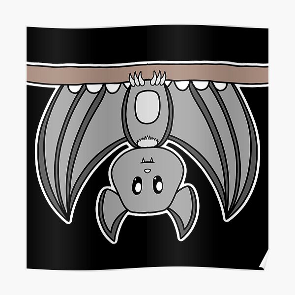 "Cute bat upside down " Poster for Sale by Redbubble