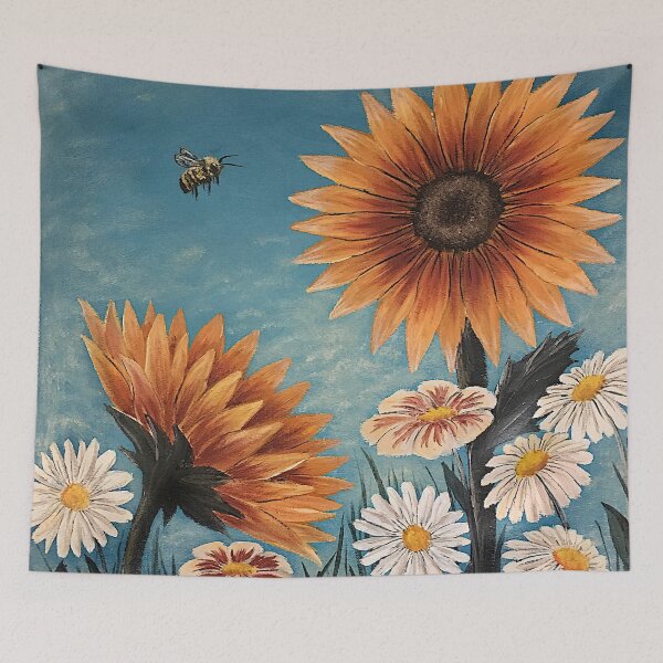 Item preview, Bumble Bee and Flowers designed and sold by SistersInArtN.