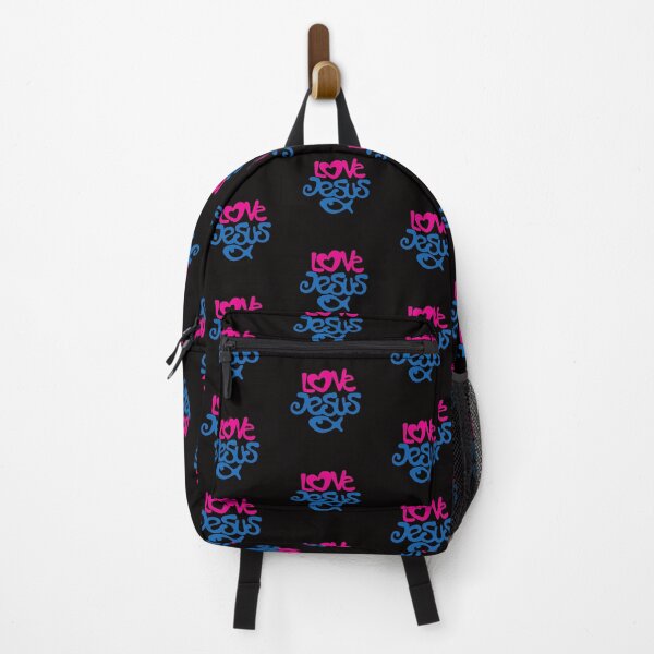 Item preview, Love Jesus with Fish Symbol BLK designed and sold by Rowena Jones.