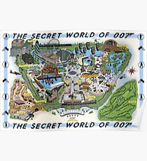 The Secret World of 007 Theme Park Map Poster