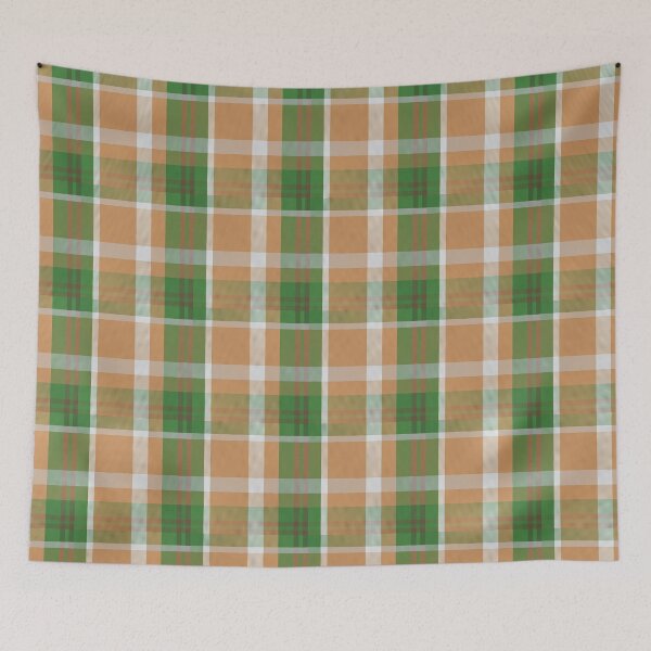 Item preview, Orange and Green Harvest Plaid Repeat Pattern designed and sold by rhombusOnion.