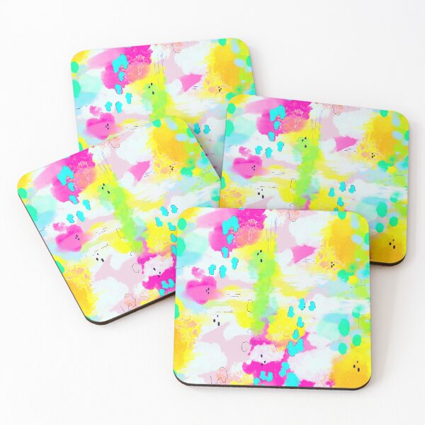 Item preview, Abstract painted strokes - Pink, Yellow, aqua designed and sold by PeriwinkStudio.