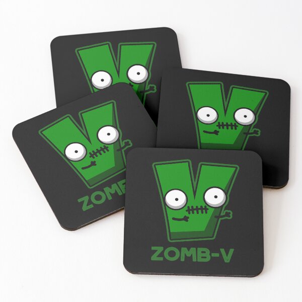 Item preview, Zom-V Halloween Funny Zombie Alphabet V Puns (Dark BG) designed and sold by punnybone.