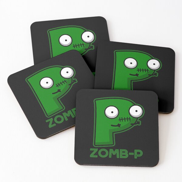 Item preview, Zom-P Funny Halloween Zombie Alphabet P Puns (Dark BG) designed and sold by punnybone.