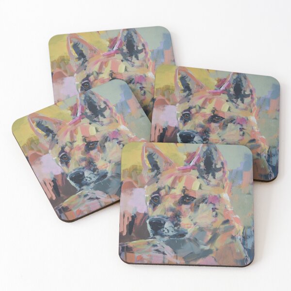 Item preview, Dingo down south, abstract painting of Australian dingo designed and sold by Cat Leonard.