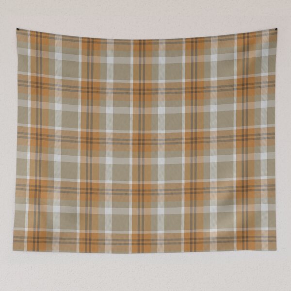 Item preview, Orange Brown Tan and white Harvest Plaid Repeat Pattern designed and sold by rhombusOnion.