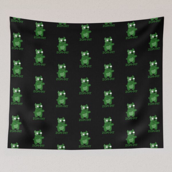 Item preview, Zom-pit Halloween Funny Zombie Pit Bull Puns (Dark BG) designed and sold by punnybone.