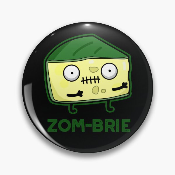 Item preview, Zom-brie Halloween Funny Zombie Brie Cheese Puns (Dark BG) designed and sold by punnybone.