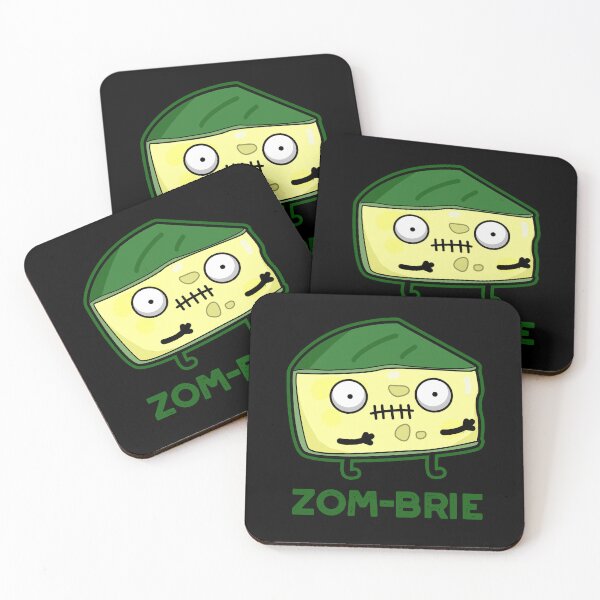 Item preview, Zom-brie Halloween Funny Zombie Brie Cheese Puns (Dark BG) designed and sold by punnybone.