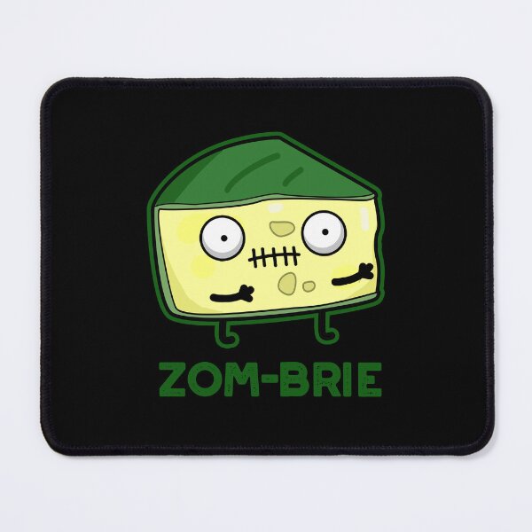 Item preview, Zom-brie Halloween Funny Zombie Brie Cheese Puns (Dark BG) designed and sold by punnybone.