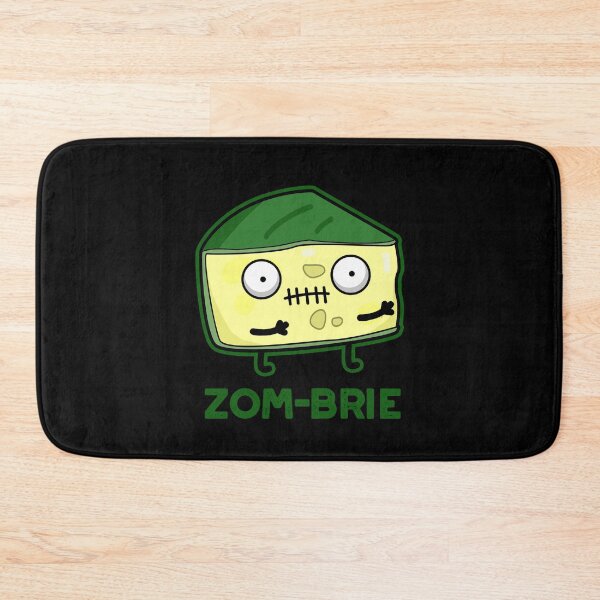Item preview, Zom-brie Halloween Funny Zombie Brie Cheese Puns (Dark BG) designed and sold by punnybone.