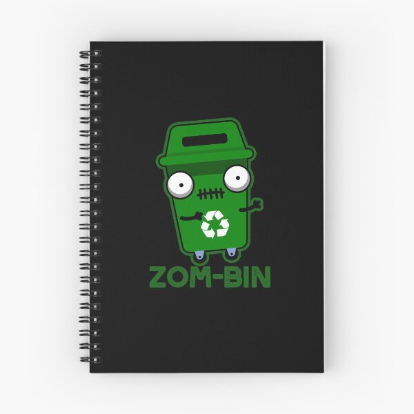 Item preview, Zom-bin Halloween Funny Zombie Trash Bin Puns (Dark BG) designed and sold by punnybone.