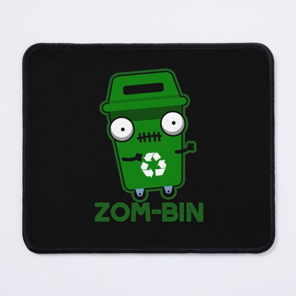 Item preview, Zom-bin Halloween Funny Zombie Trash Bin Puns (Dark BG) designed and sold by punnybone.