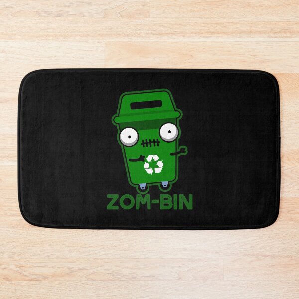 Item preview, Zom-bin Halloween Funny Zombie Trash Bin Puns (Dark BG) designed and sold by punnybone.