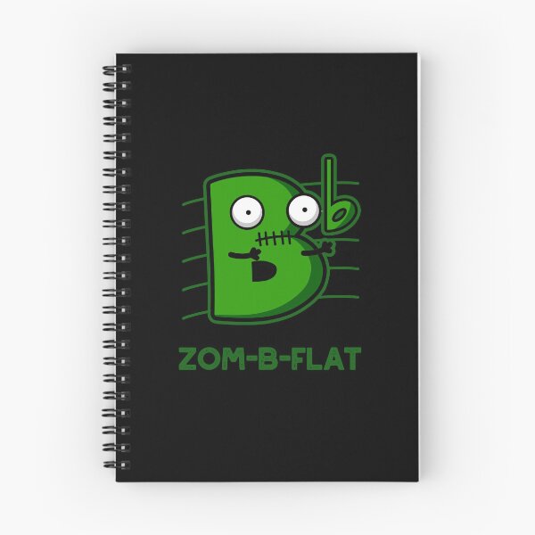 Item preview, Zom-B-Flat Halloween Funny Zombie Music Puns (Dark BG) designed and sold by punnybone.