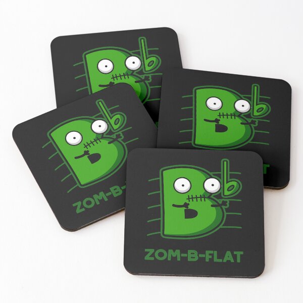 Item preview, Zom-B-Flat Halloween Funny Zombie Music Puns (Dark BG) designed and sold by punnybone.