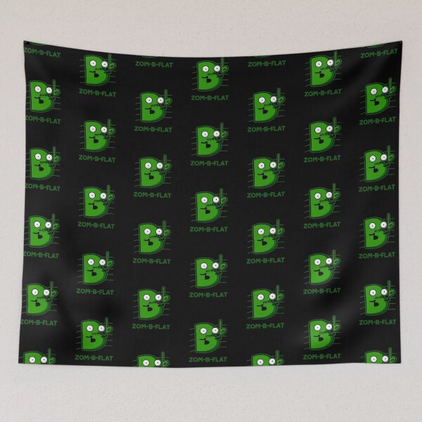 Item preview, Zom-B-Flat Halloween Funny Zombie Music Puns (Dark BG) designed and sold by punnybone.