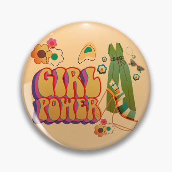 Item preview, Up the girl power, Illustration with a retro vibe full of flowers, clothes and characteristic feminine heels, with a phrase of female empowerment. designed and sold by Malogue.